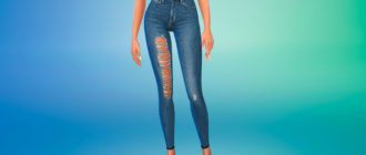 Рваные джинсы 78-6 для Симс 4 – фото 1