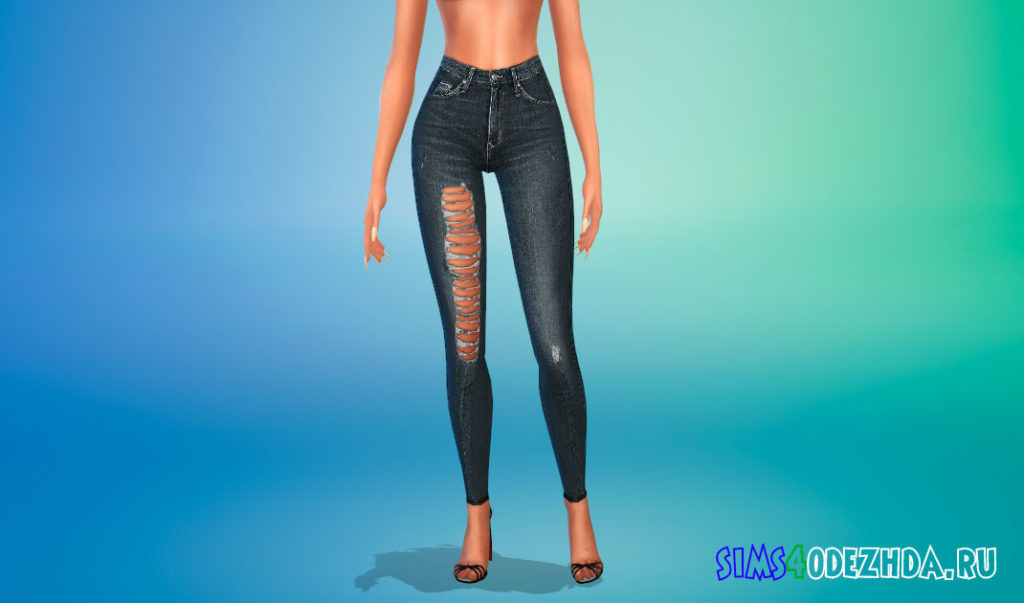 Рваные джинсы 78-6 для Симс 4 – фото 3