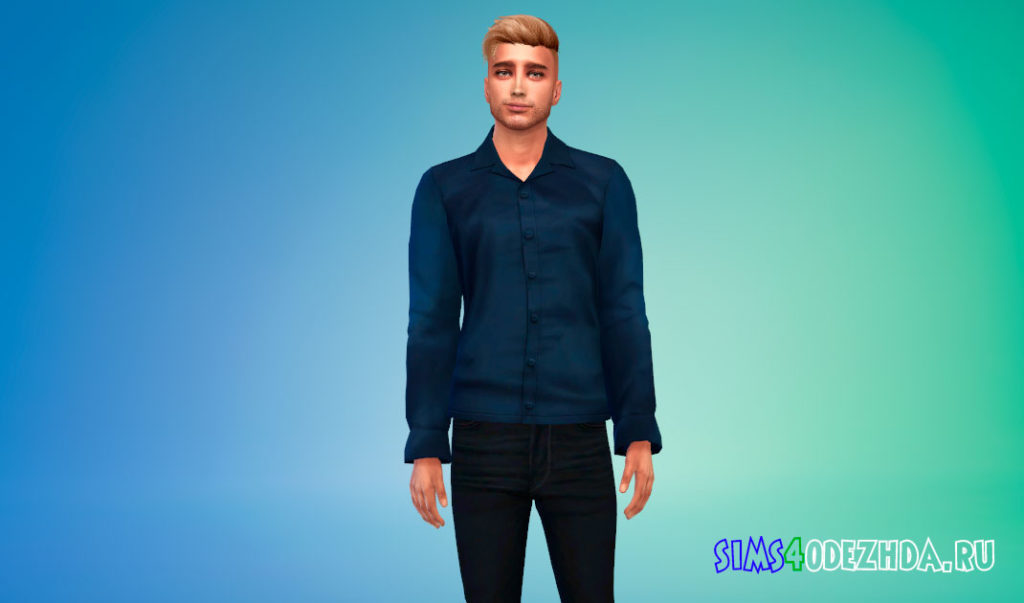 Шелковая рубашка для мужчин для Симс 4 – фото 2