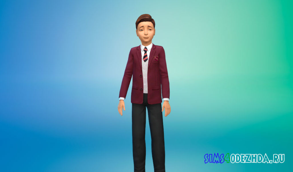 Школьная униформа для мальчиков для Симс 4 – фото 3