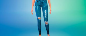 Слегка рваные джинсы для Симс 4 – фото 1