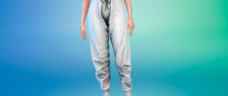 Спортивные штаны с завышенной талией для Симс 4 – фото 1