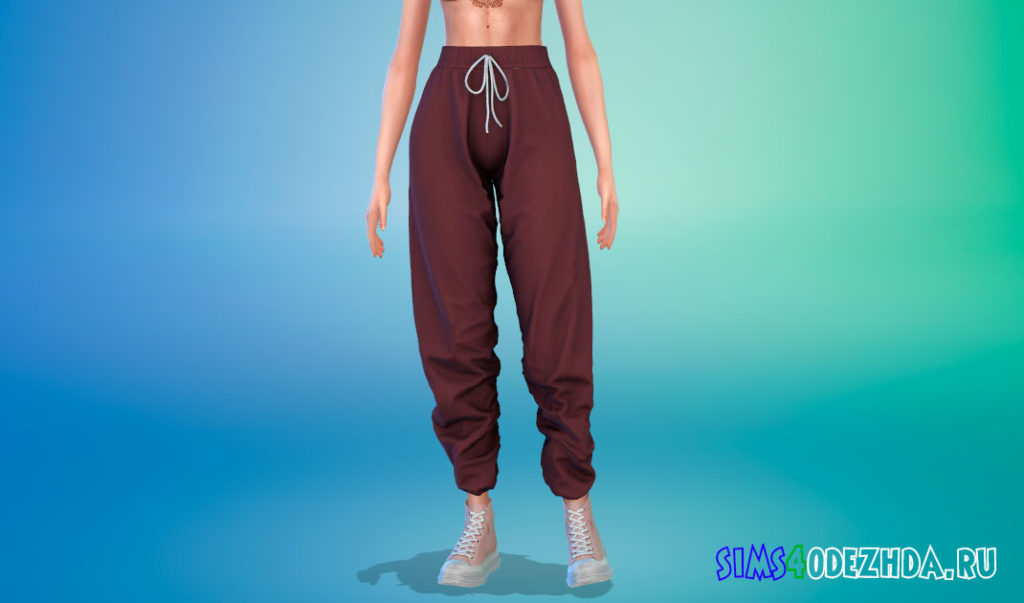 Спортивные штаны с завышенной талией для Симс 4 – фото 2