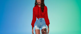 Спортивный худи для девушек для Симс 4 – фото 1