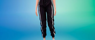 Стильные джоггеры с полоской по бокам для Симс 4 – фото 1