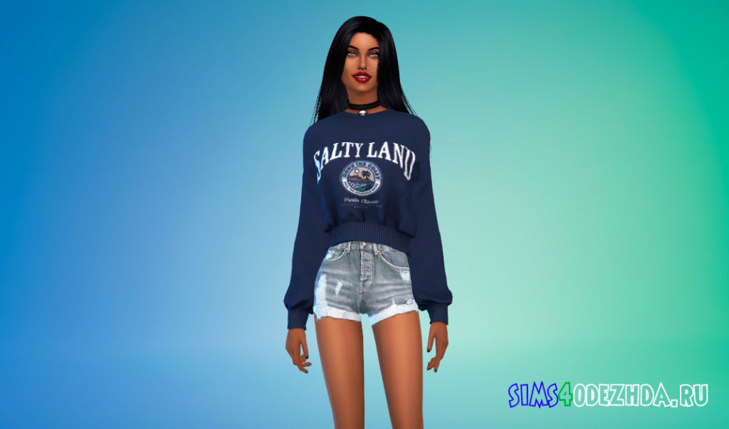 Супер удобный свитер для девушек для Симс 4 – фото 3