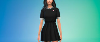 Свободное короткое платье для Симс 4 – фото 1