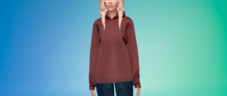 Толстовка с капюшоном для девушек для Симс 4 – фото 1