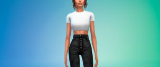 Топ с сетчатой прослойкой для Симс 4 – фото 1