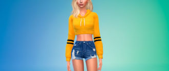 Укороченная толстовка с принтом для Симс 4 – фото 1