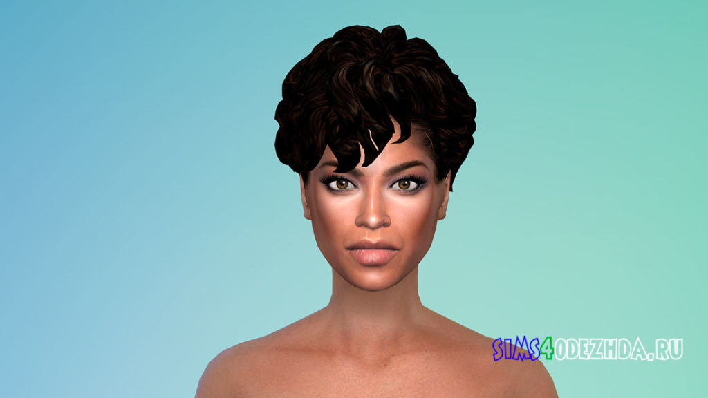 Женская прическа Mid Curly Bob для Симс 4 – фото 2