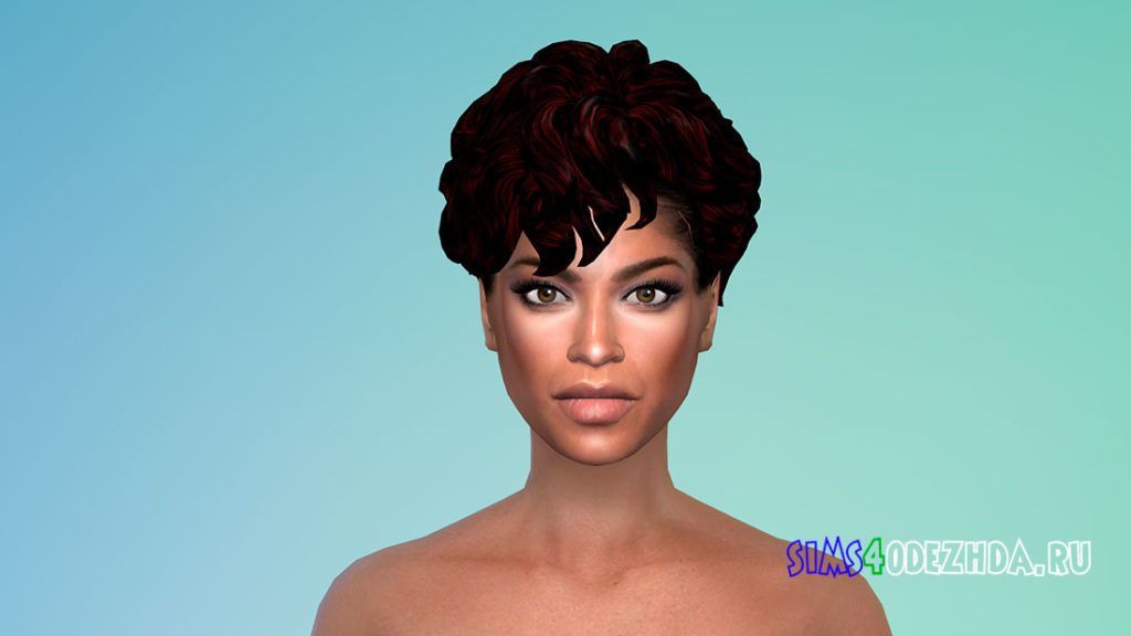 Женская прическа Mid Curly Bob для Симс 4 – фото 3
