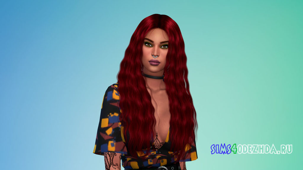 Женские волосы Daya для Симс 4 – фото 2