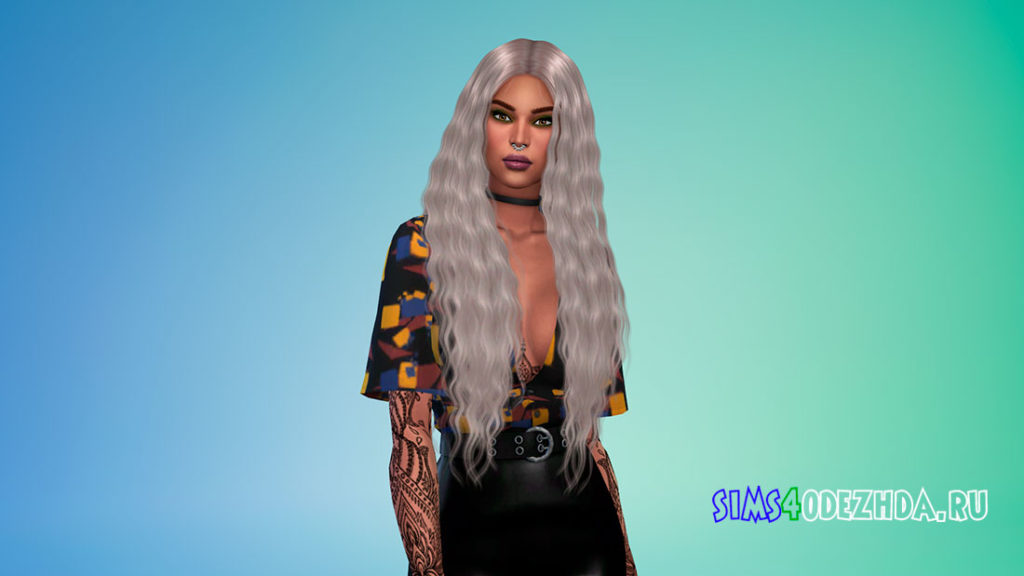 Женские волосы Daya для Симс 4 – фото 3