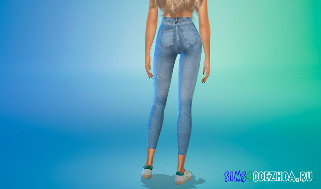 Короткие джинсы с полоской для Симс 4 – фото 3
