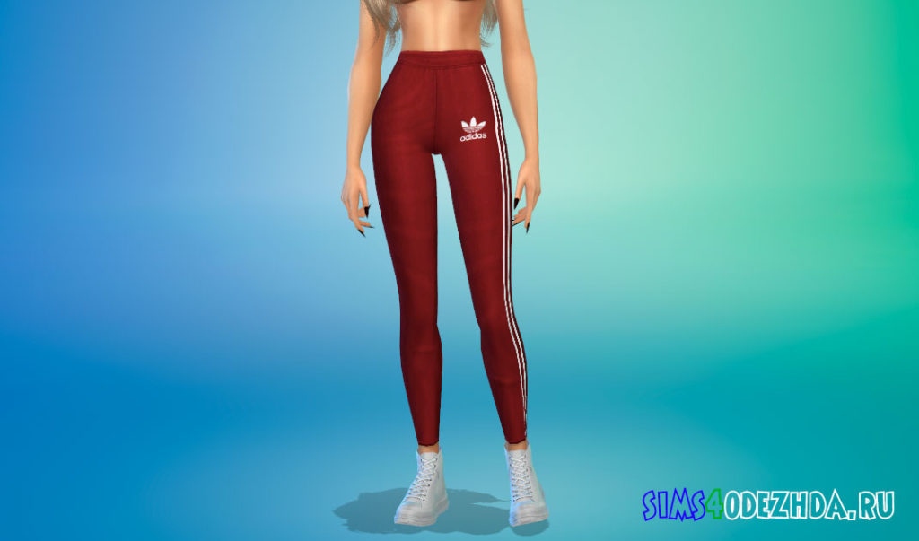 Леггинсы Adidas для девушек для Симс 4 – фото 3