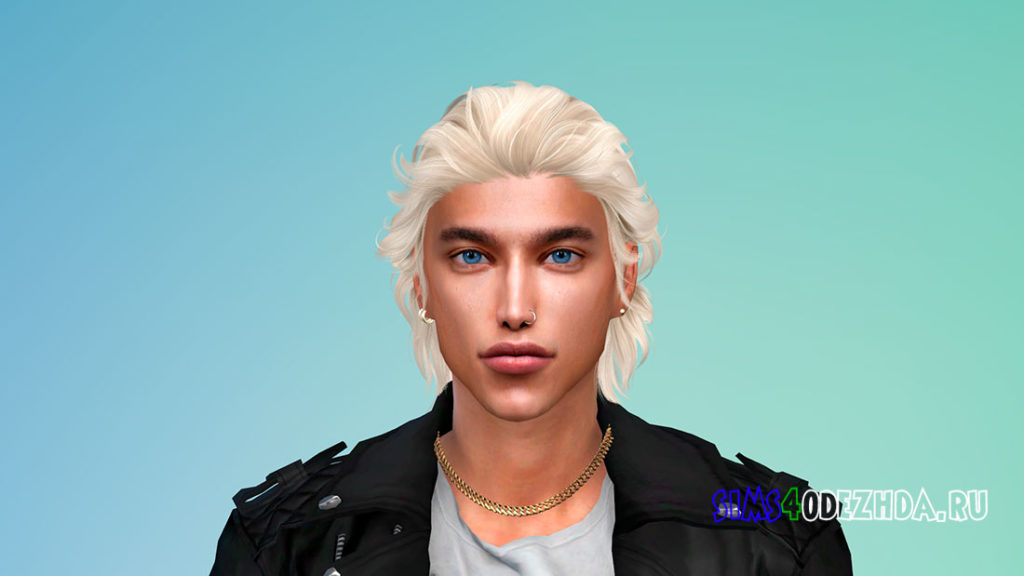 Мужская прическа с зачесом назад ON1208 для Симс 4 – фото 2