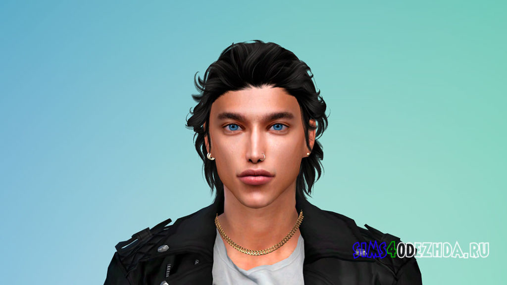 Мужская прическа с зачесом назад ON1208 для Симс 4 – фото 3