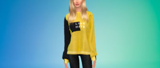 Оверсайз толстовка с принтом для Симс 4 – фото 1