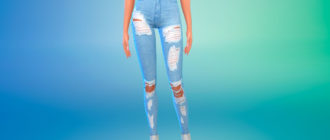 Рваные джинсы 017 для Симс 4 – фото 1