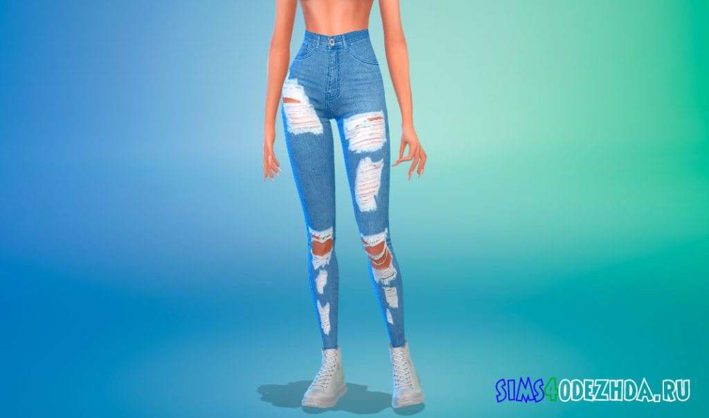 Рваные джинсы 017 для Симс 4 – фото 2
