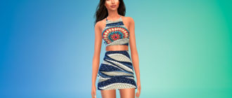 Укороченный топ с юбкой для Симс 4 – фото 1