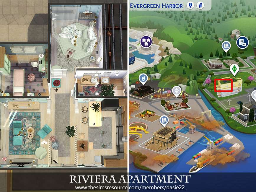 Квартира Riviera для Симс 4 - фото 7