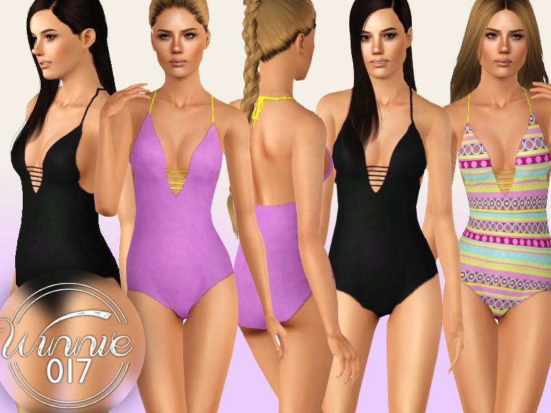 Купальник Lace Up Swimsuit для Симс 3