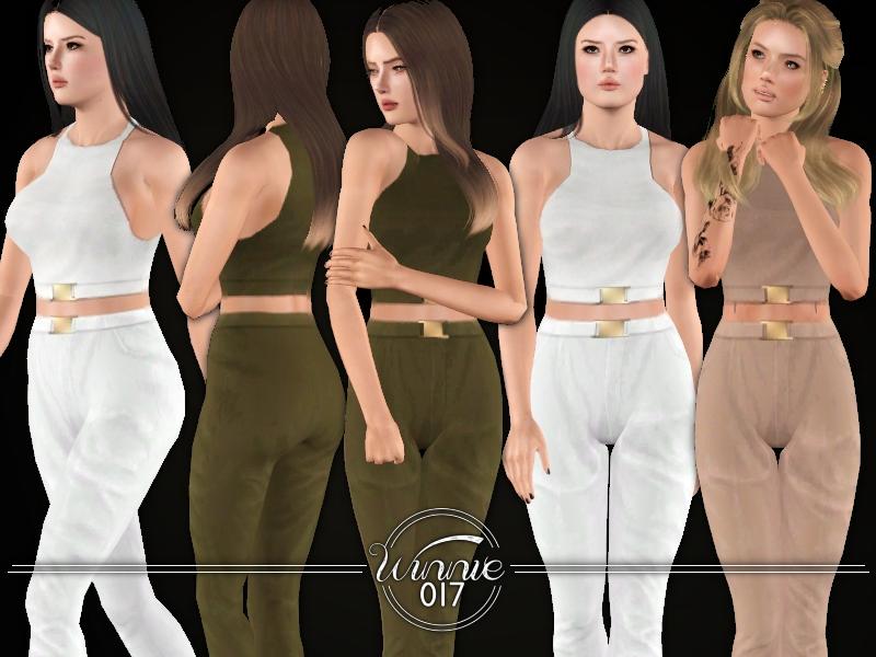 Топ Crop Top with Belt для Симс 3