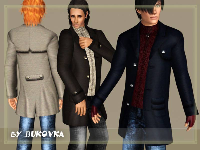Мужское пальто Cashmere coat male для Симс 3