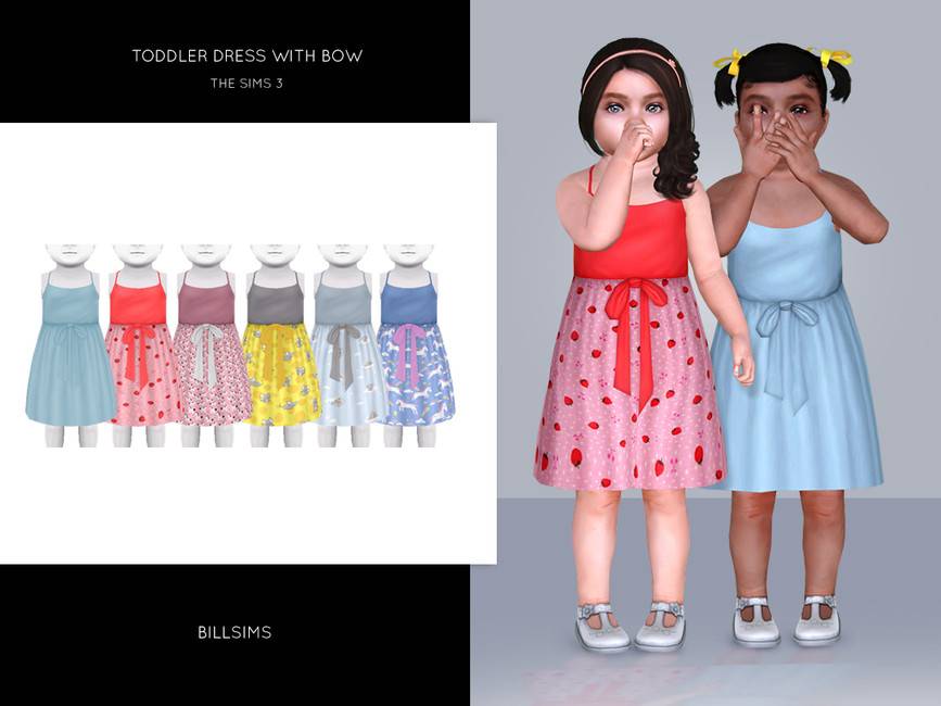 Платье для малышей Toddler Dress with Bow для Симс 3