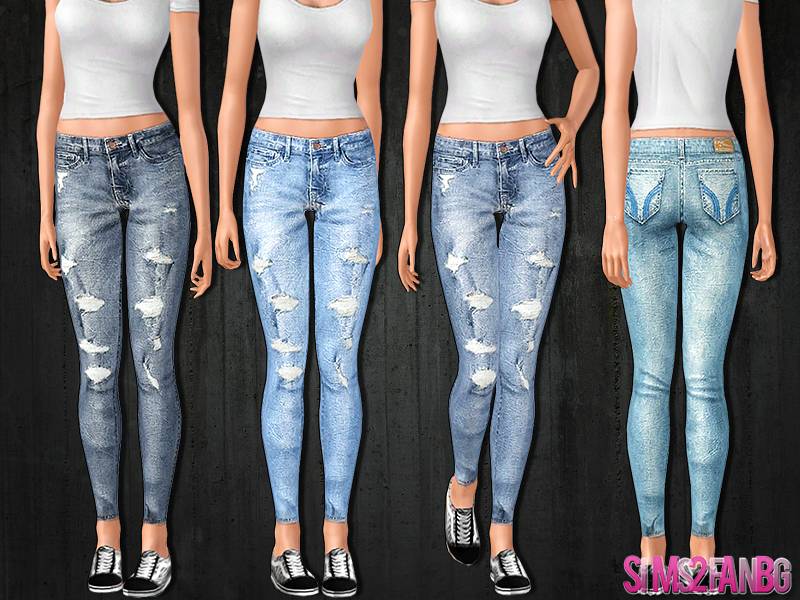 Джинсы 466 - Ripped skinny jeans для Симс 3