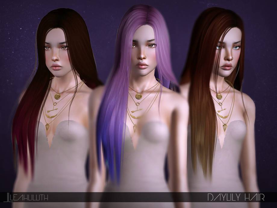 Женская прическа LeahLillith Daylily Hair для Симс 3