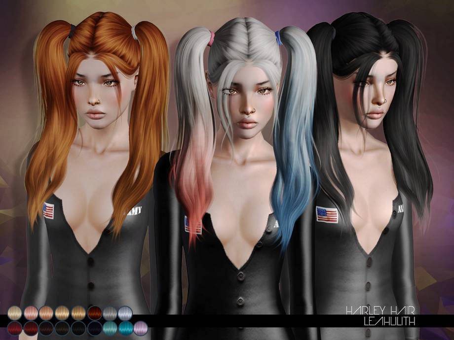 Женская прическа LeahLillith Harley Hair для Симс 3