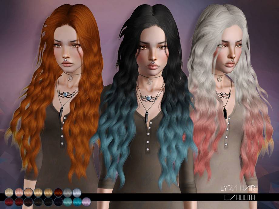 Женская прическа LeahLillith Lyra Hair для Симс 3