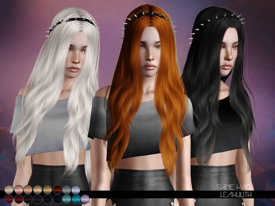 Женская прическа LeahLillith Shine Hair для Симс 3