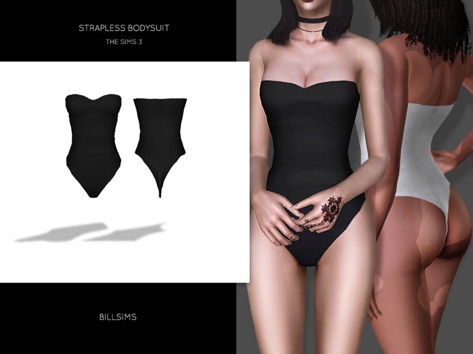 Боди Strapless Bodysuit для Симс 3