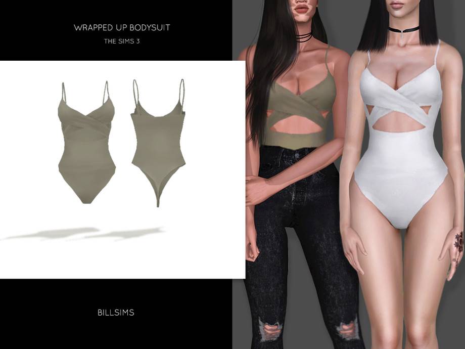 Боди Wrapped Up Bodysuit для Симс 3