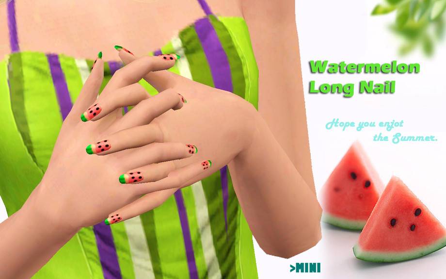 Ногти Watermelon Long Nail_MINI для Симс 3
