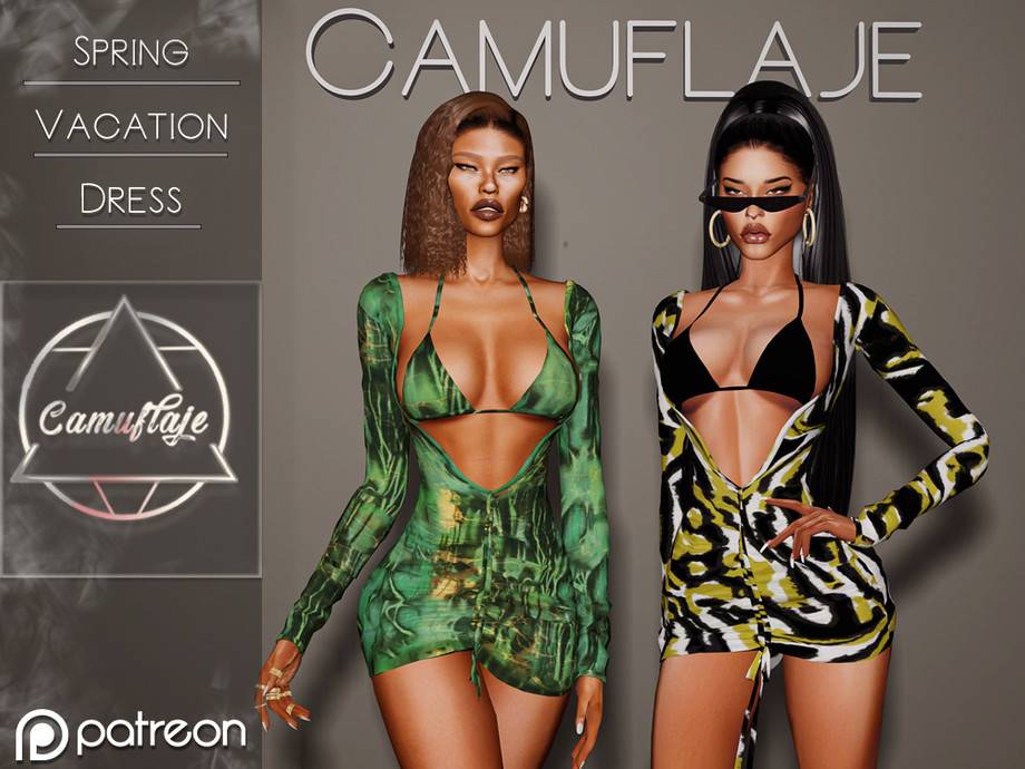 Платье Spring Vacation для Симс 4