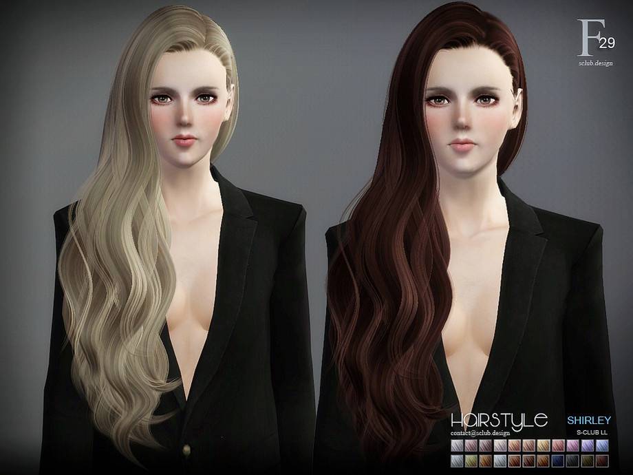 Женская прическа S-CLUB HAIR TS3—29 для Симс 3