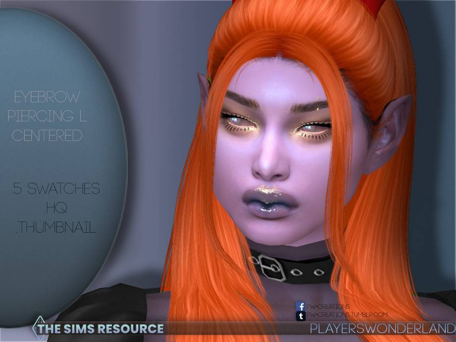 Пирсинг Eyebrow Piercing L Centered для Симс 4