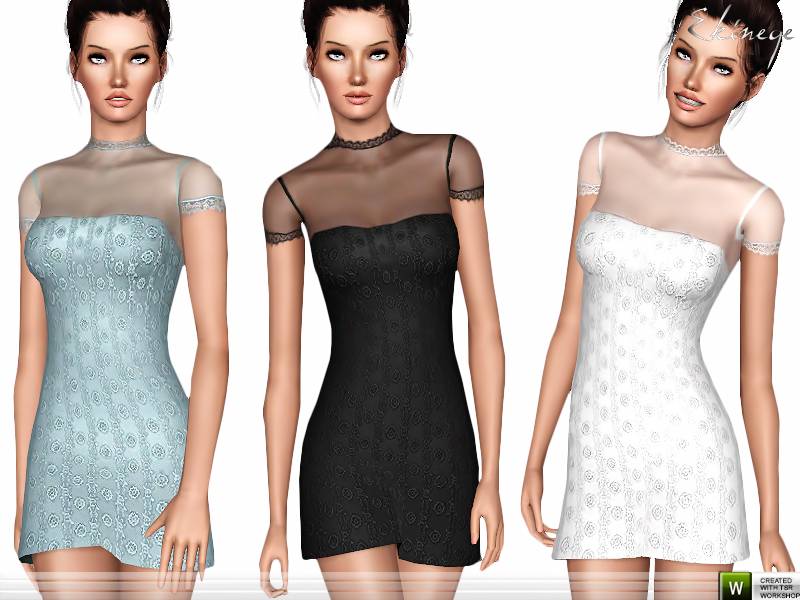 Платье Floral Applique Dress для Симс 3