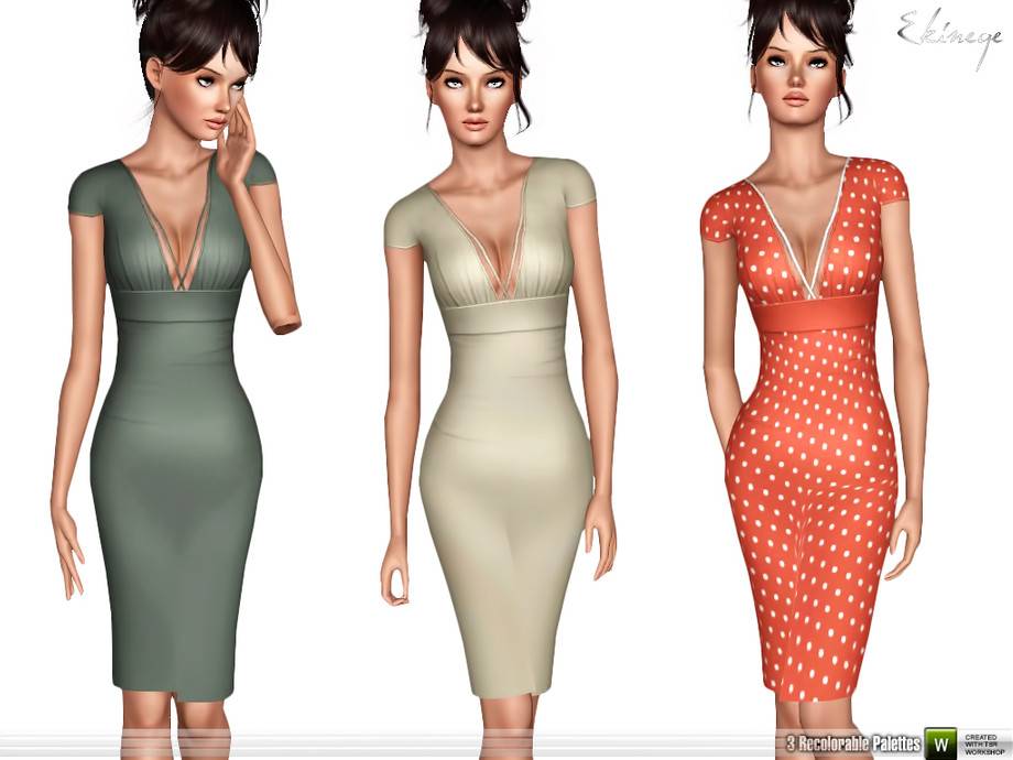 Платье Cap Sleeve Harness Dress для Симс 3