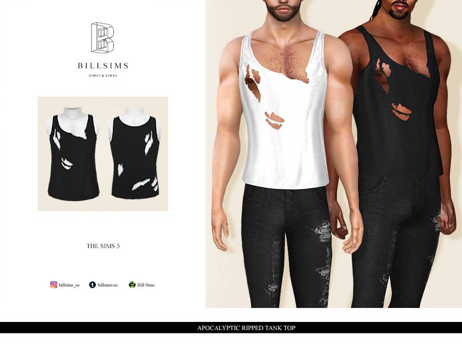 Майка Apocalyptic Ripped Tank Top для Симс 3
