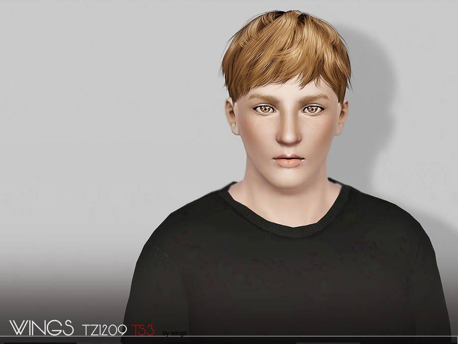 Мужская прическа WINGS-TZ1209 для Симс 3