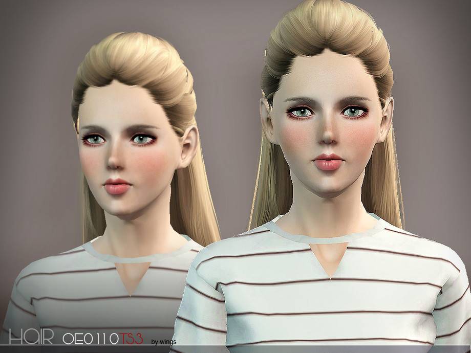 Женская прическа WINGS-OE0110 для Симс 3