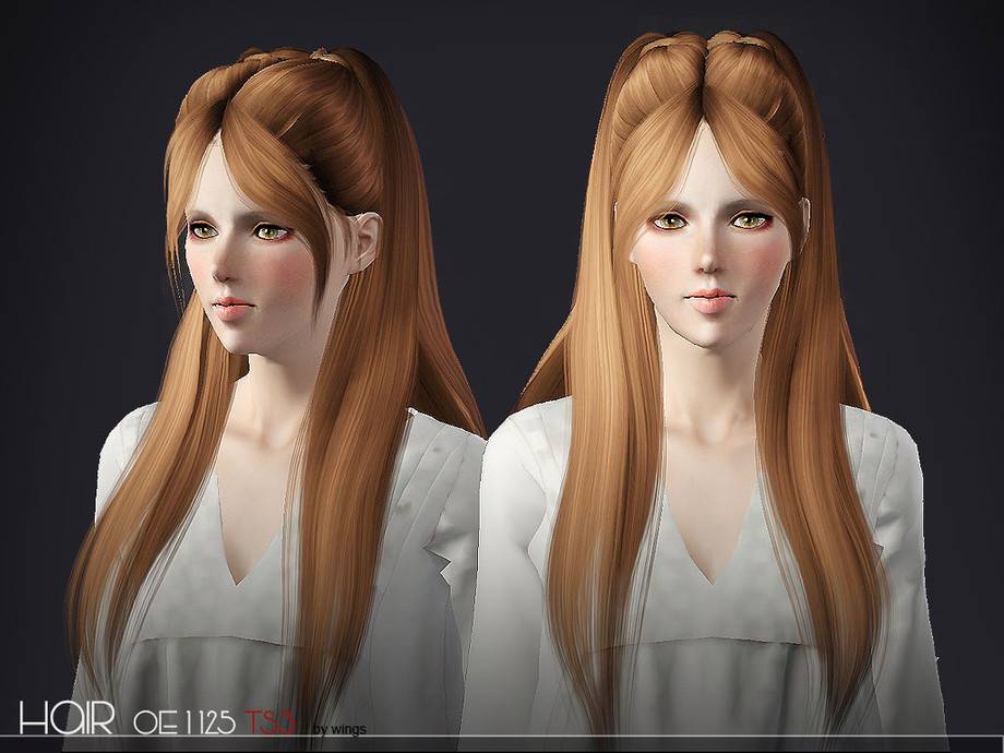 Женская прическа WINGS-OE1125 для Симс 3