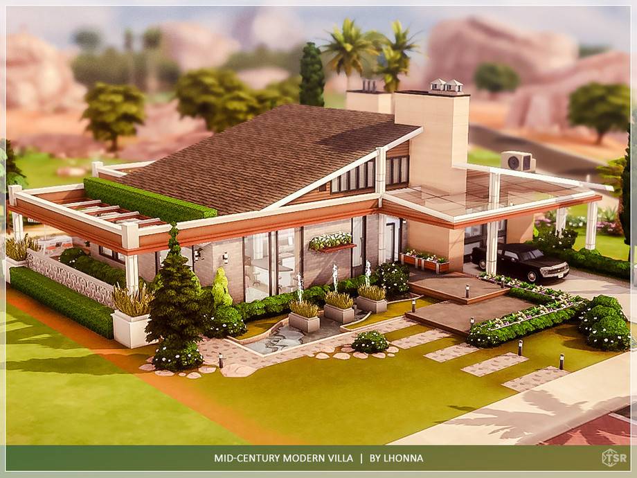 Вилла Mid-century для Симс 4 - фото 2