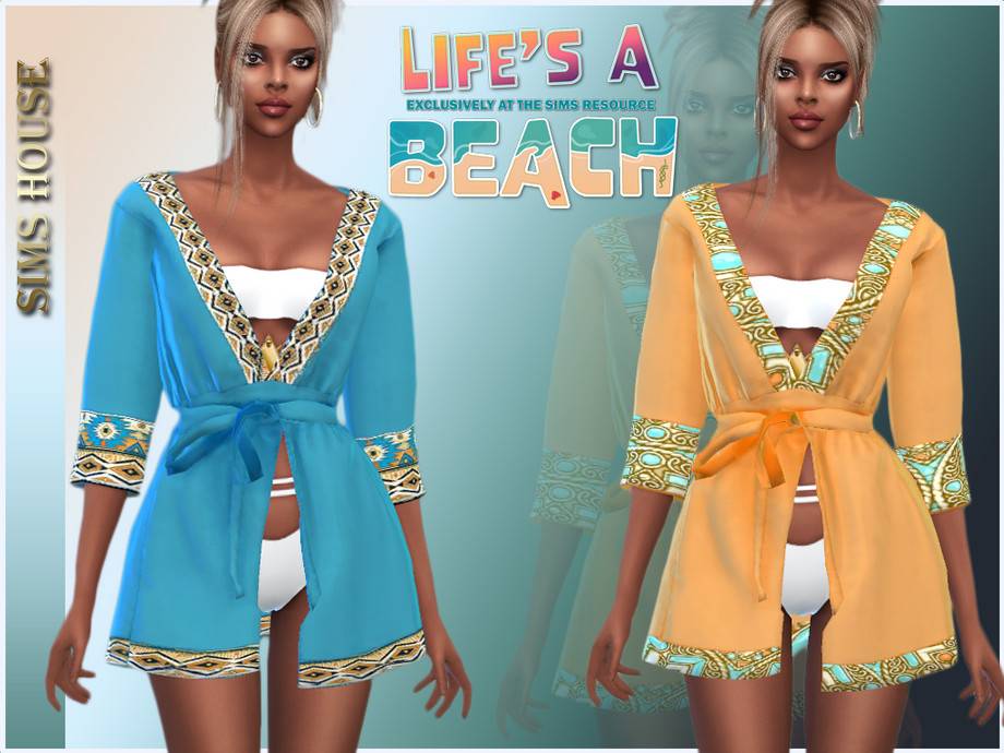 Пляжный халат Lifes A Beach для Симс 4